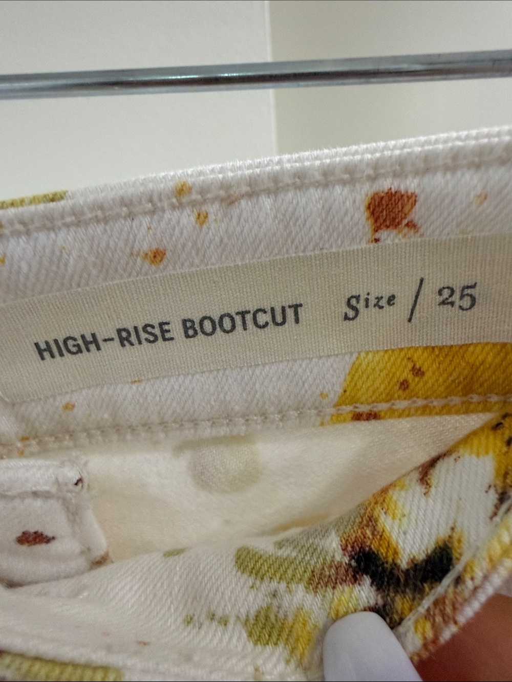 Pilcro White High-Rise Jeans with Yellow Lemon & Floral Print - Picture 5 of 8